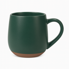 Matte Green Ceramic Mug with Natural Base – Modern Coffee & Tea Cup