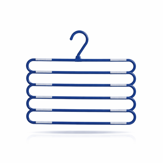 1Pc Imperial 5 Layer Anti Slip Hanger – Space Saving Multi-Layer Clothes Organizer for Pants, Trousers & Scarves - Habitt