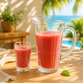 Vertical-Rib Cut Glass Water Set – 7-Piece Set (1.58 L Jug + 278 mL Glasses)