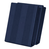 Blue Stripe Double Bedding Set of 6 Satin