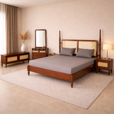 Gul Bahar Luxury Bedroom Set - King Bed + 6-Drawer Dresser + Tv unit - Modern Classic Collection - Habitt