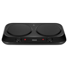Double Infrared Cooking Plate SCP2263BK 2400W with Dual Glass Ceramic Hotplates – Compact Electric Cooker - Habitt