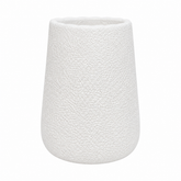 Textured White Coral Finish Medium Decorative Vase – Modern Artistic Home Accent - Habitt