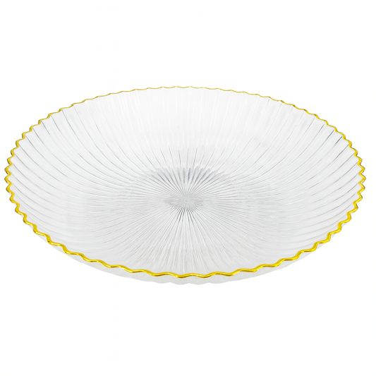 Acrylic Fruit Bowl with Golden Edge – Elegant Serving Bowl (Small, Large)