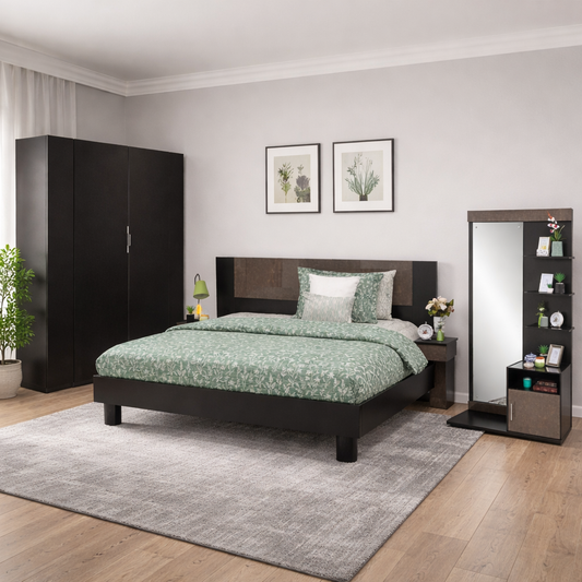 Novak - Bed, Dresser & 2 Door wardrobe - Habitt