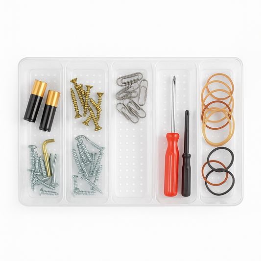Large Plastic Multi purpose Tray – Multipurpose Drawer Organizer with 5 Compartments