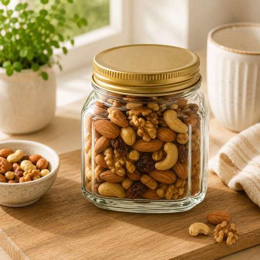 Multi-Purpose Jar – Clear Glass with Golden Lid