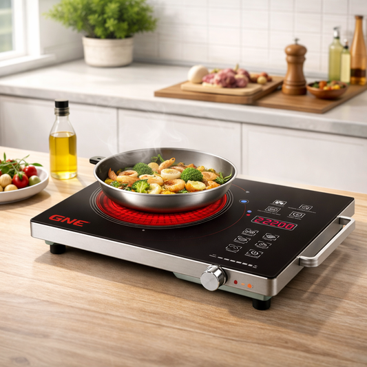 Gaba National Infrared Cooker 2000W with Touch Control, Timer & Child Lock – Tempered Glass Smart Cooktop (GN-132/24) - Habitt