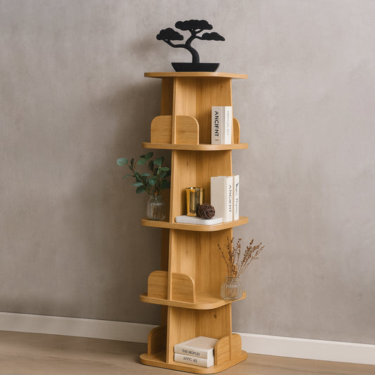Pivot Wooden Shelf Console – Modern Multi-Tier Organizer
