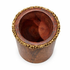 Handcrafted Wooden Storage Jar – 4 Inch Depth, 3.5 Inch Diameter | Decorative Wood Container