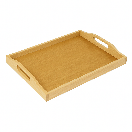 1Pc Natural Wooden Serving Tray Set – 16"