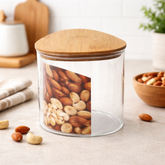 Tri Jar Small – Clear Storage Jar with Wooden Lid - Habitt