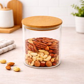 Wood Lid Jar (Small) – Compact Kitchen Storage Container - Habitt