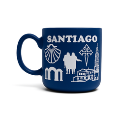 Blue Santiago Ceramic Mug – Camino de Santiago Souvenir Coffee Cup