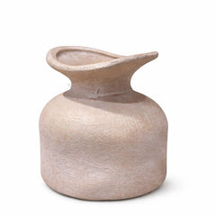 Handcrafted Textured Ceramic Vase – Modern Sculptural Décor Accent (4 Inch Depth)