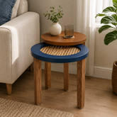Rattan Block Nest of Table (set of 2) (Rung)
