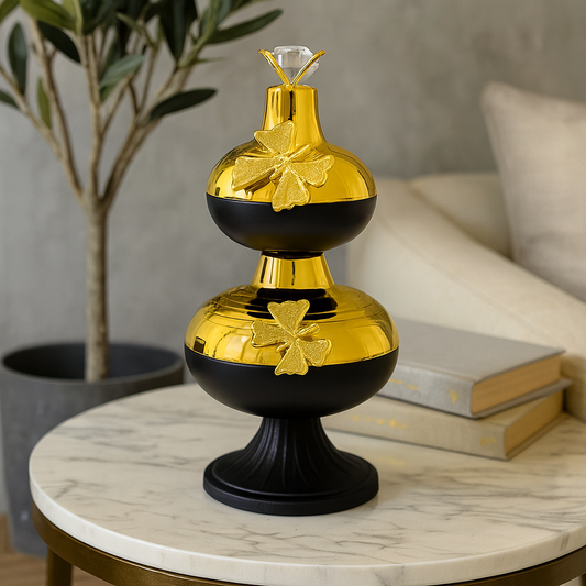 Luxury Black & Gold Candy Jar Set – 2 Tier or 3 Tier Decorative Storage