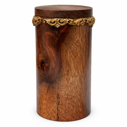 Handcrafted Wooden Storage Jar – 4 Inch Depth, 3.5 Inch Diameter | Decorative Wood Container