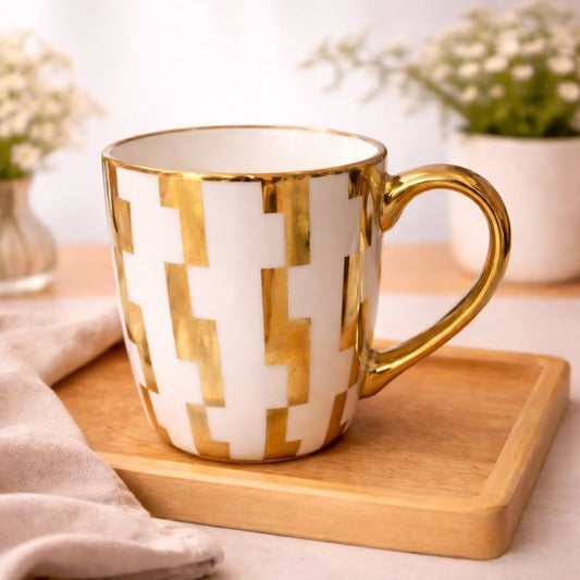 Golden Pattern Ceramic Coffee Mug