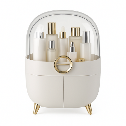 Round Vanity Organizer – Luxury Makeup & Skincare Storage Box