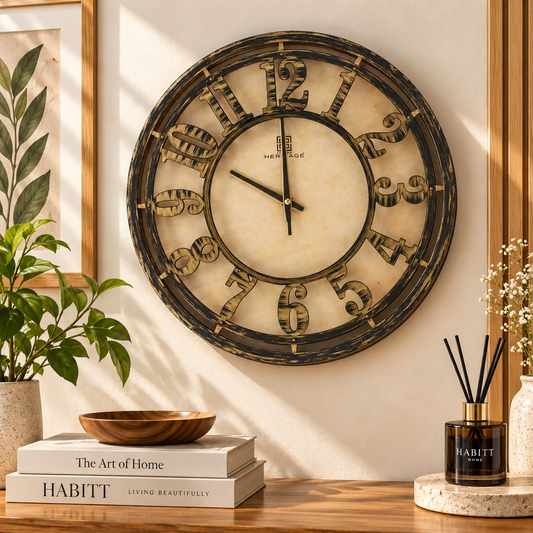 Majestic 15-Inch Heritage Wall Clock – Vintage Antique Style Decorative Wall Clock for Living Room, Office & Home Décor