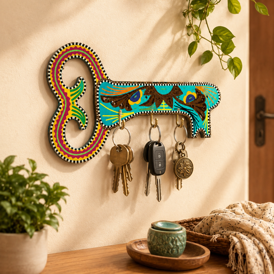 Chamak patti Traditional Handcrafted Decorative Key Wall Art Assorted – Multicolor Folk Art Key Décor | Pakistani Cultural Home Decoration