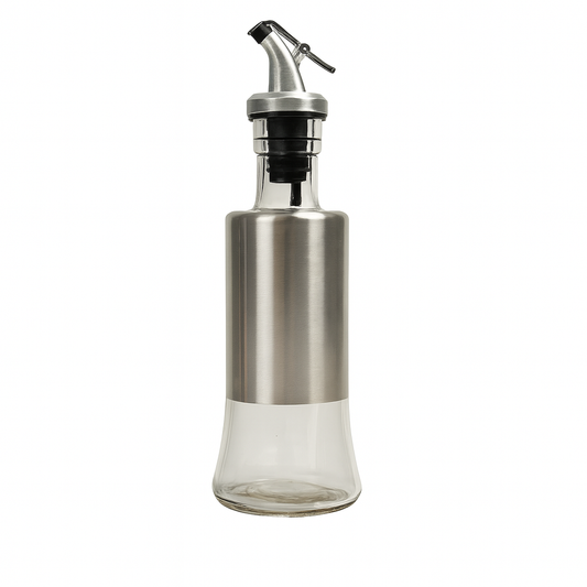 Stainless Steel Glass Oil Dispenser Bottle – 300ml & 500ml Leak-Proof Oil Control Pot for Kitchen, Cooking & Pouring