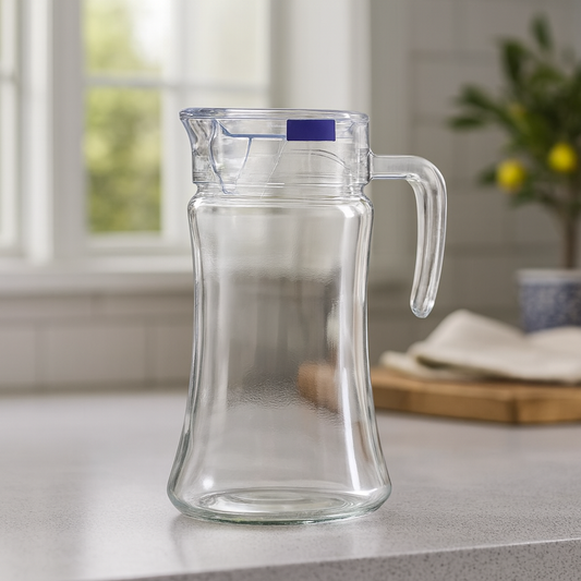 Curved Clear Glass Jug – 1 Piece (1380 mL)