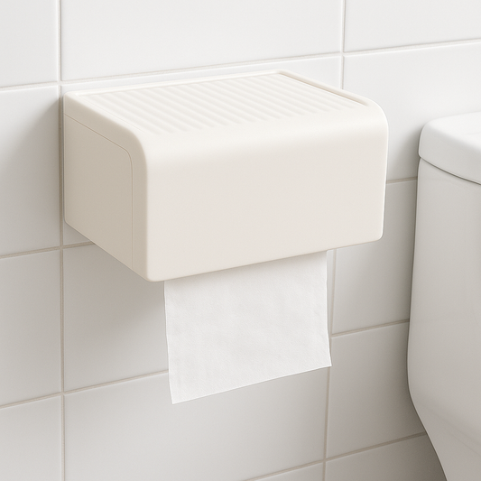 Minimalist Wall-Mounted Toilet Tissue Box – Beige