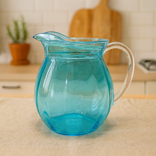 Sky Blue Lassi Jug with Lid – 6 Piece Set