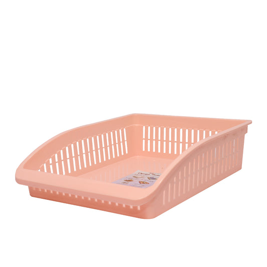 1pc Organizer Basket #3 (Assorted) – Large Plastic Storage Basket (Pink, Beige, Grey, White)