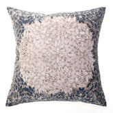 Beige & Gold Floral Textured Screen Print (Mother of Pearl) Cushion Cover 18x18" – Elegant Decorative Throw Pillow - Habitt