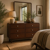 Aurra Wooden Dresser | Modern Bedroom Storage Dresser with Mirror - Habitt