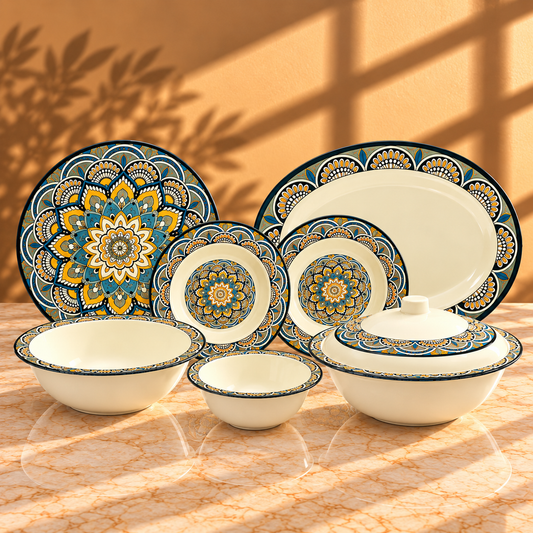 Nightfall Blossom Dinner Set – Artistic Mandala Elegance for Refined Dining (22 / 30 / 43 PCS)