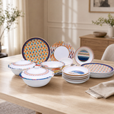 Dinner Set Coloured Chevron