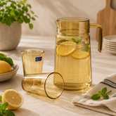 Golden-Tinted 7-Piece Water Set – 1.98 L Jug with 315 ml Glasses (Premium Coloured Glassware)