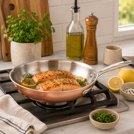 Divani Stainless Steel & Copper Frypan – 24x5.5 cm