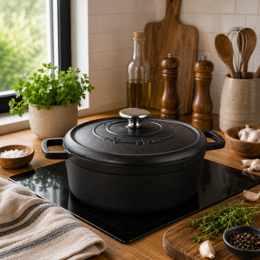Casta Grill Casserole 24x10.5 cm – Black Cast Style Cooking Pot