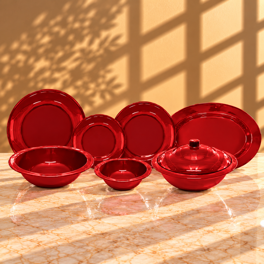 Red Melamine Dinner Set