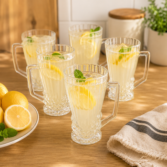 Clear Glass Cup Set – 270ml (Set of 6)