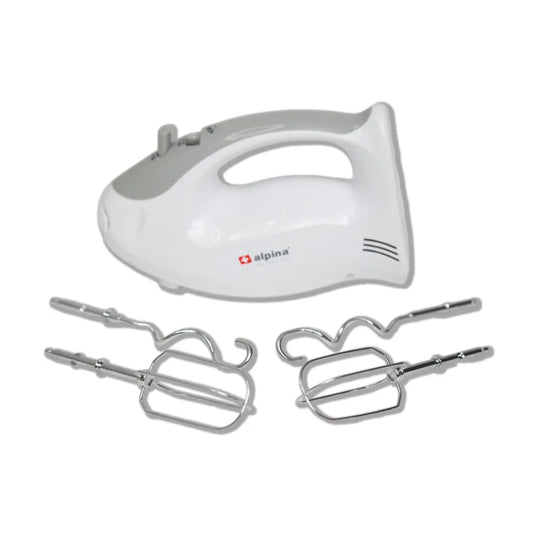 Alpina Hand Mixer 200W with Multiple Speeds, Beaters & Dough Hooks – Compact Electric Mixer (SF-1010)
