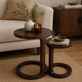 Aurra Nest of Tables | Modern Wooden Nesting Side Tables for Living Room - Habitt