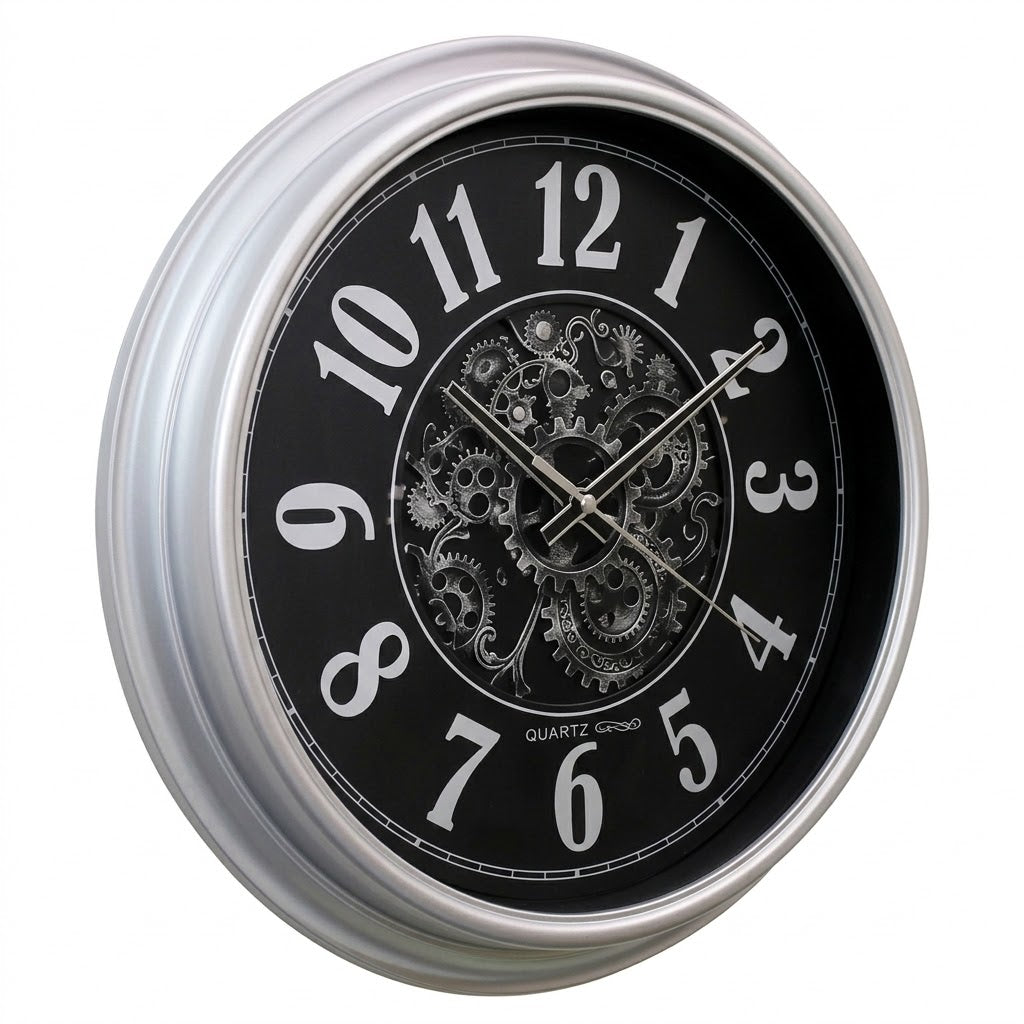 Heritage Wall Clock Glisso 14.5" – Vintage Industrial Gear Design Quartz Wall Clock - Habitt