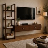 Aurra TV Unit with Display Shelf | Modern Wooden Entertainment Console - Habitt