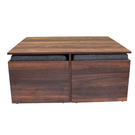 Demon Coffee Table (Wooden Top) with 04 Puffy
