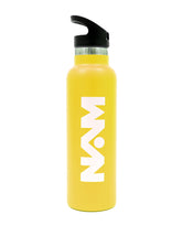 Straw Lid Bottle Metal Yellow 600 ML - Habitt