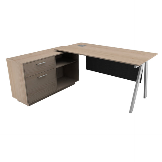 Office Furniture - Manager Desk with Side Rack - DYNAMIC SERIES - Habitt