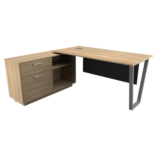 Office Furniture - Manager Desk with Side Rack - LAZO SERIES - Habitt