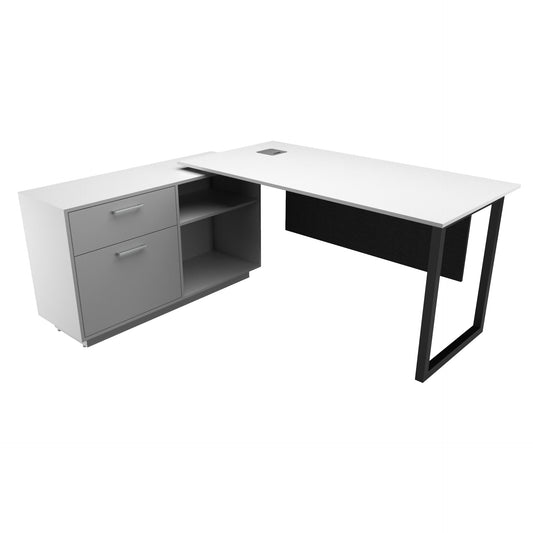 Office Furniture - Manager Desk with Side Rack - PLEIN SERIES - Habitt