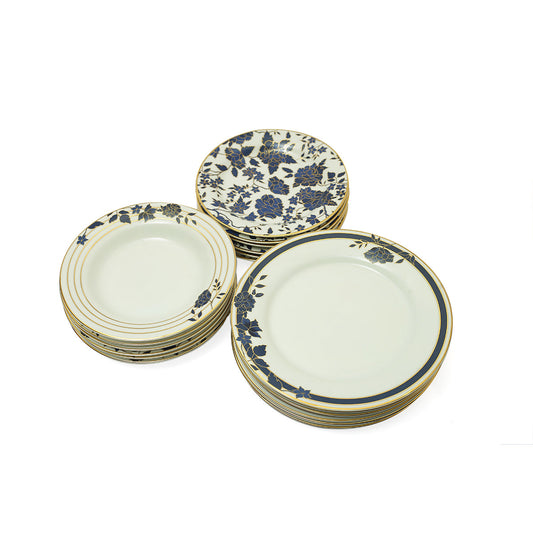 18pcs Dark Blue Plate set